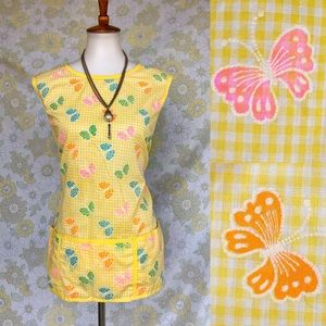 True Vintage🦋60s/70s Butterfly Gingham Smock Top
